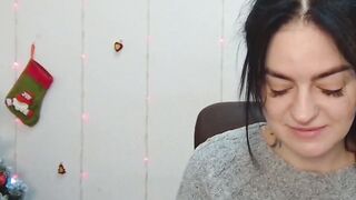 Brunette amateur babe in sweater chats on webcam show
