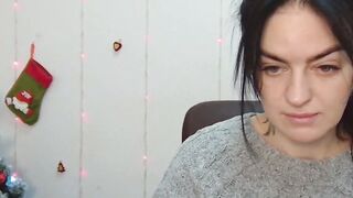Brunette amateur babe in sweater chats on webcam show