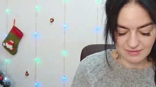 Brunette amateur babe in sweater chats on webcam show