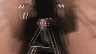 Blonde MILF flogged and electrostimulated in rope bondage