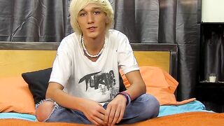 Young gay Ryan Morrison jerking off big dick cumshot