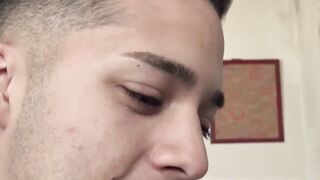 Sexy Straight Latino jock rides big cock for the first time