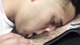 Sexy Straight Latino jock rides big cock for the first time
