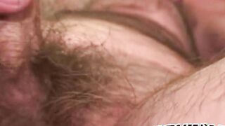 Hobo amateur grandpa jerking himself off with his huge beard