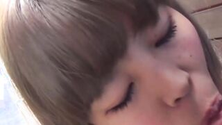 Naughty Japanese babe sucking in hidden passageway