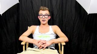 Tanner Sharp is interviewed by Hung Twink and performs a solo dildo