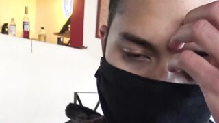 Shy Latino jock facialized after hardcore fucking for cash