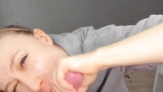Cock Hungry Blonde Babe Deep Sucking Dick