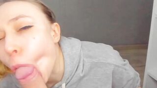 Cock Hungry Blonde Babe Deep Sucking Dick