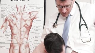 Wild Dr Wolf bangs hard cute teen Danny Wilcoxx while he is being examined