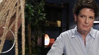 Cougar tied and fucked by lezdom