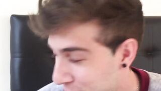 Cute Latino teen swallows cum after riding big cock for cash