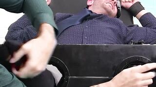 Bound and blindfolded hunk Sean Holmes endures feet tickling