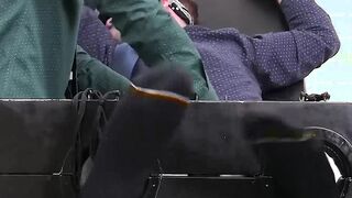 Bound and blindfolded hunk Sean Holmes endures feet tickling