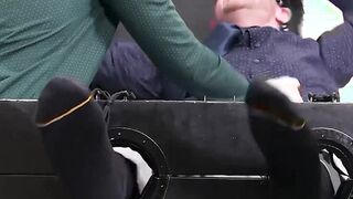 Bound and blindfolded hunk Sean Holmes endures feet tickling