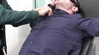Bound and blindfolded hunk Sean Holmes endures feet tickling