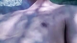 Chilling and smoking twinks engage to outdoor bareback fuck