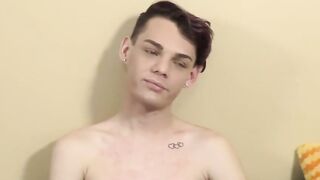 After the interview Twink plays by himself with his dick