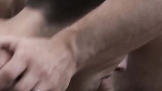 Angry two daddies drilling a horny teen in a heated threeway