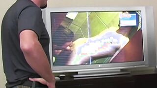 Hot twink deepthroats rock hard cock while moaning from joy