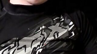Chainsomker dude engages with intense solo cock stroking