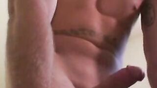 Stud shows off his tattooed chiseled body and jerks off hard Hoe 2
