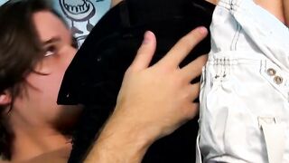 Assfucked twink getting a portion of jizz in his licentious mouth