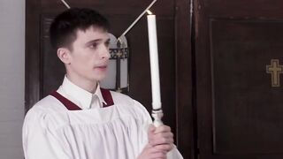 Altar server in the training learned how to suck dick