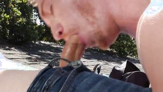 Jock gives blowjob masterfully before being bare hammered