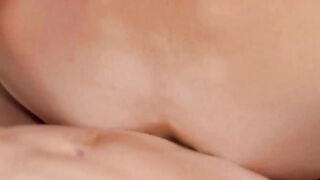 Twink stroking his cock while dick is inside him raw