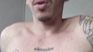 Horny tattooed Latino deepthroats rock hard cock for cash
