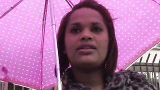 Latina amateur in silk lingerie milks cock