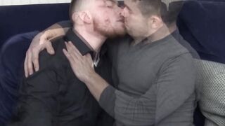 Playful Riley Ross fucks ftm Luke Hudson with fake dick