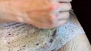 Twink Bryce Corbin jerks cock over his undies and cums