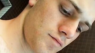 Twink Bryce Corbin jerks cock over his undies and cums