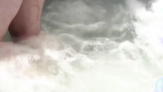 Adorable muscle head jerks off in jacuzzi after obsession ball rub