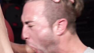 Buff stud lifts weights before blowjobs and anal hammering