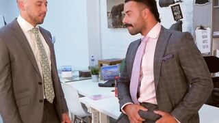 Blowjobs and anal with suited Shane Jackson and Teddy Torres