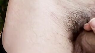 Smoking attractive dude offers his huge dick for sucking