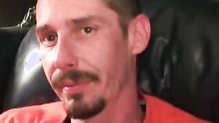 Rough stud smokes during an interview and masturbates solo Hoe 2