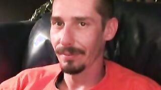 Rough stud smokes during an interview and masturbates solo Hoe 2