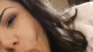 Busty babe in sexy lingeries gives old man ride of his life