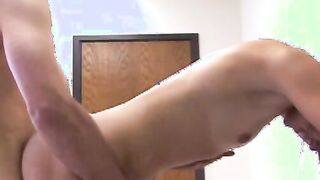 Amateur guy fucks young chicks wet pussy after massage