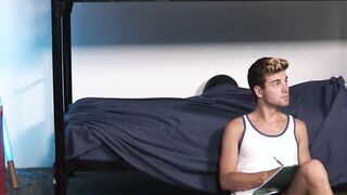 Buff stepdads dick sucked by stepsons in a trio fuck