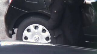 Japanese schoolgirls are peeing while voyeur films them