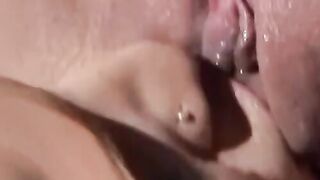 Toys are piercing the bound babys tight ass and pussy