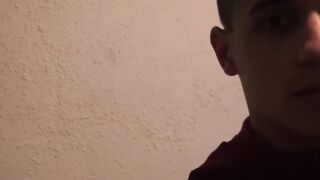 Young Latino girl with bare shoulders and a huge cock on her face