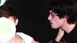 Novice twinks butt banging in sweet trio