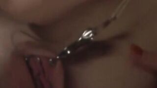 Lesbian mistress tortures and dildo fucks submissive