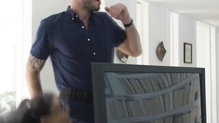 Naughty TS lets her neighbor fuck her tight ass